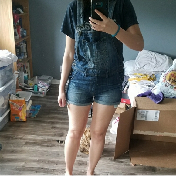 eunina Pants - Eunina Shortall Blue Denim Overalls